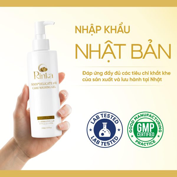 Dung dịch vệ sinh cân bằng độ pH RINKA NMN DELICATE pH CARE WASHING GEL